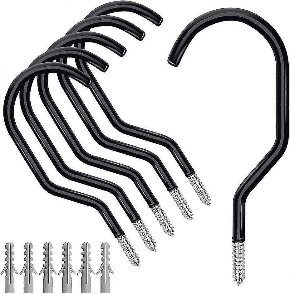 6 Pack Heavy Duty Bicycle Storage Hooks, Large Steel Garage Hooks For Garage Ceiling Wall Bicycle Storage And Basement Tool