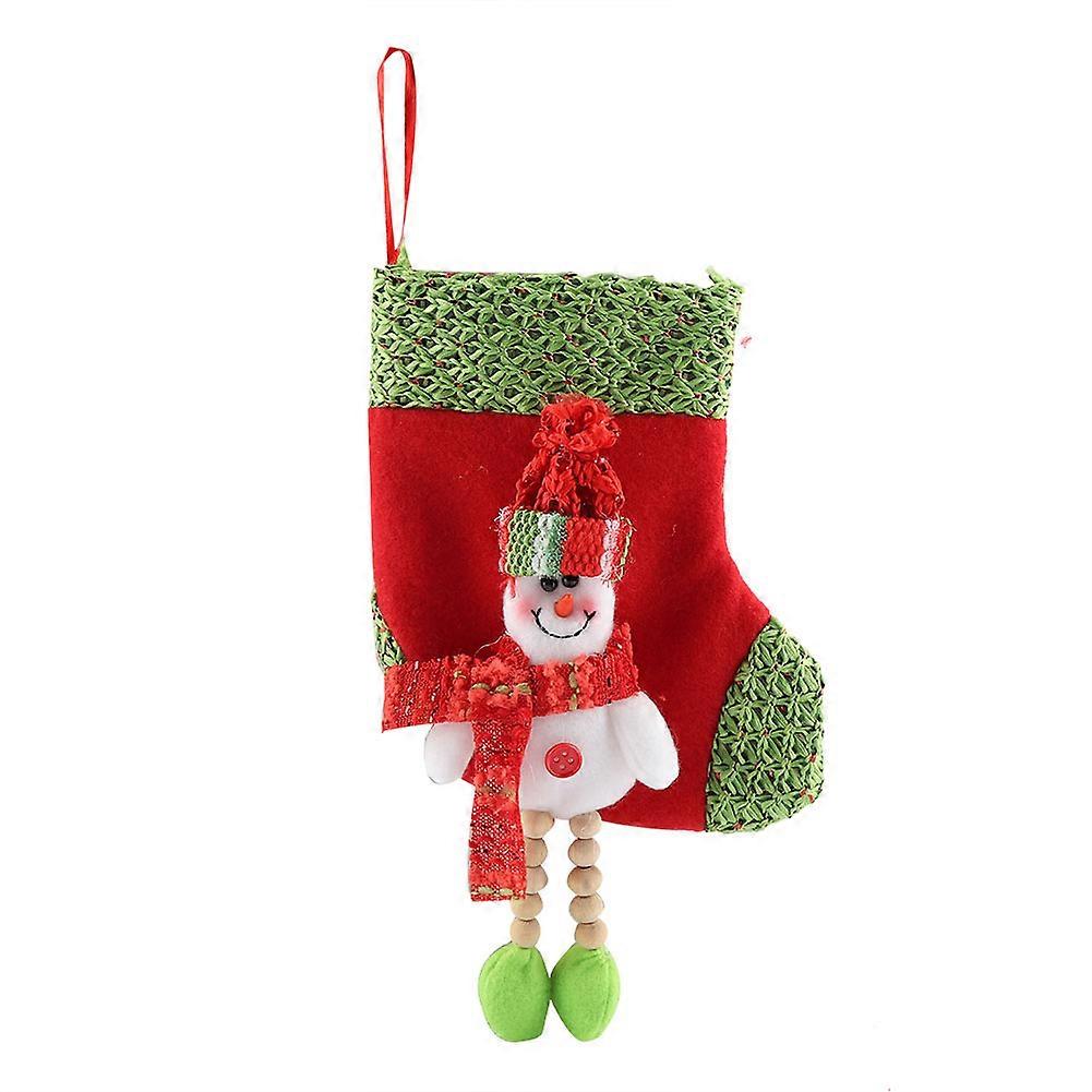 Non-woven Fabric Sock with Christmas Element Doll Hanging on Christmas Tree(Snowman)