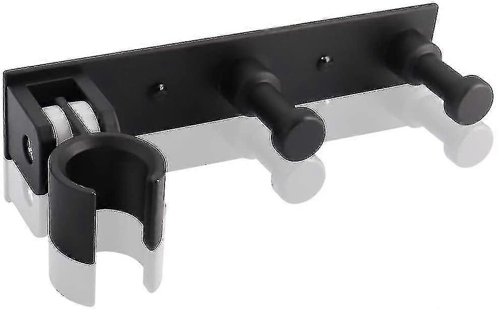 Universal Adjustable Hand Shower Bracket With Hook, Wall Mounted Aluminum Alloyblack1pcs
