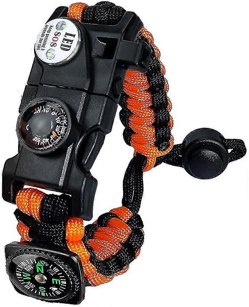 Survival Bracelet For Men Women. Military Paracord Bracelet Kit With Flint +