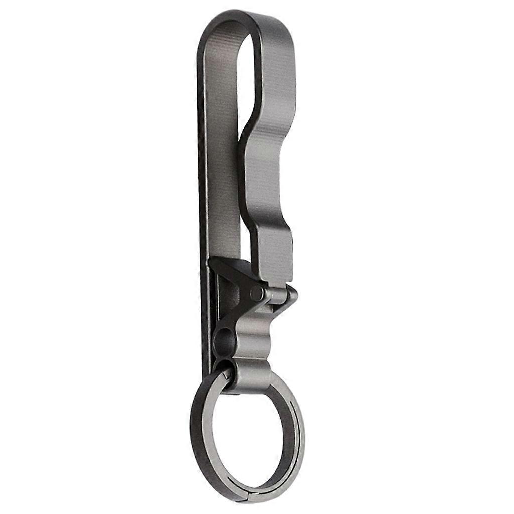Titanium Alloy Belt Loop Keychain Clip Quick Release Key Holder with Key-Ring