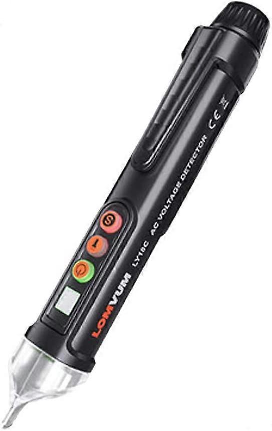 Non-Contact Voltage Tester with Adjustable Sensitivity, LCD Display, LED Flashlight, Dual Range 12-1000V Non-Contact Electrical Tester with AC Voltage