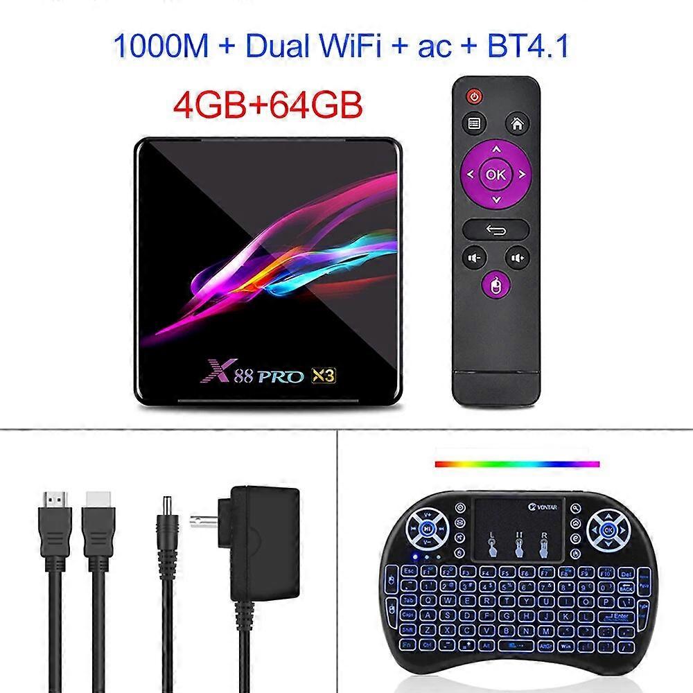 X88 PRO X3 TV Box Android 4GB RAM 64GB 128GB Amlogic S905X3
