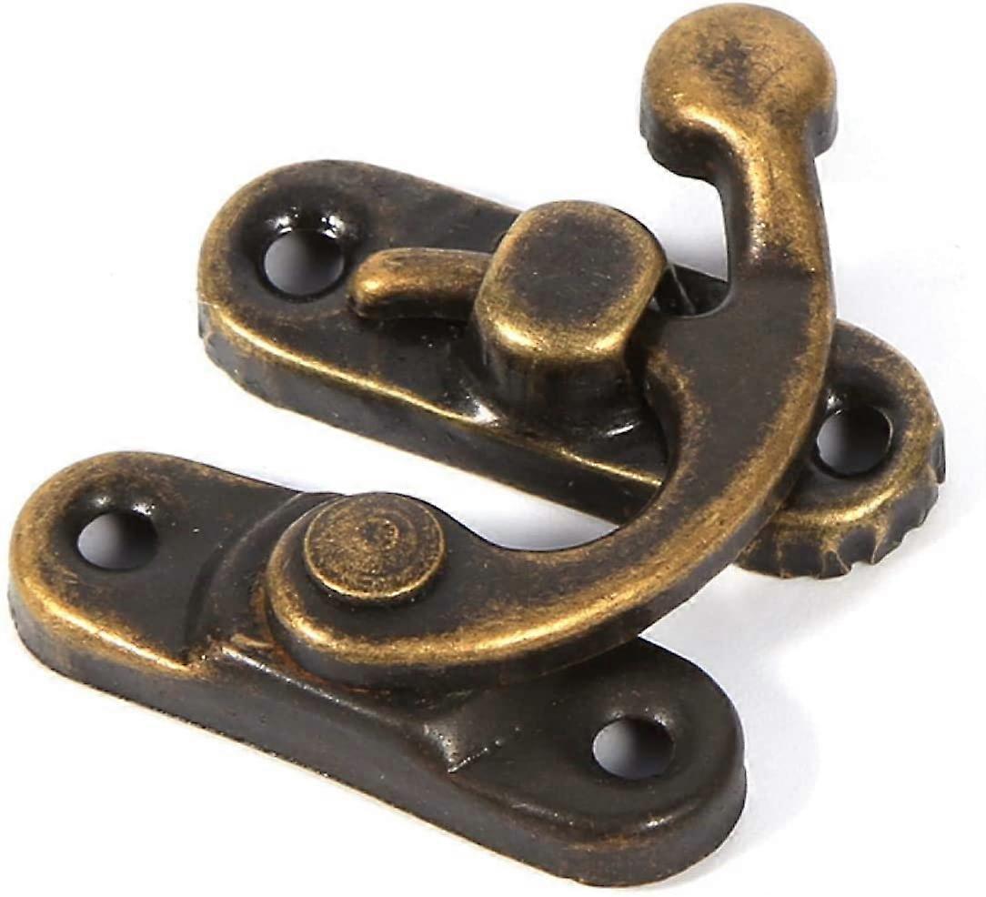 12PCS Antique Latch Hook, Vintage Style Latch Hasp for Wooden Jewelry Gift Wine Trinket Tool Box Left hook-Bronze