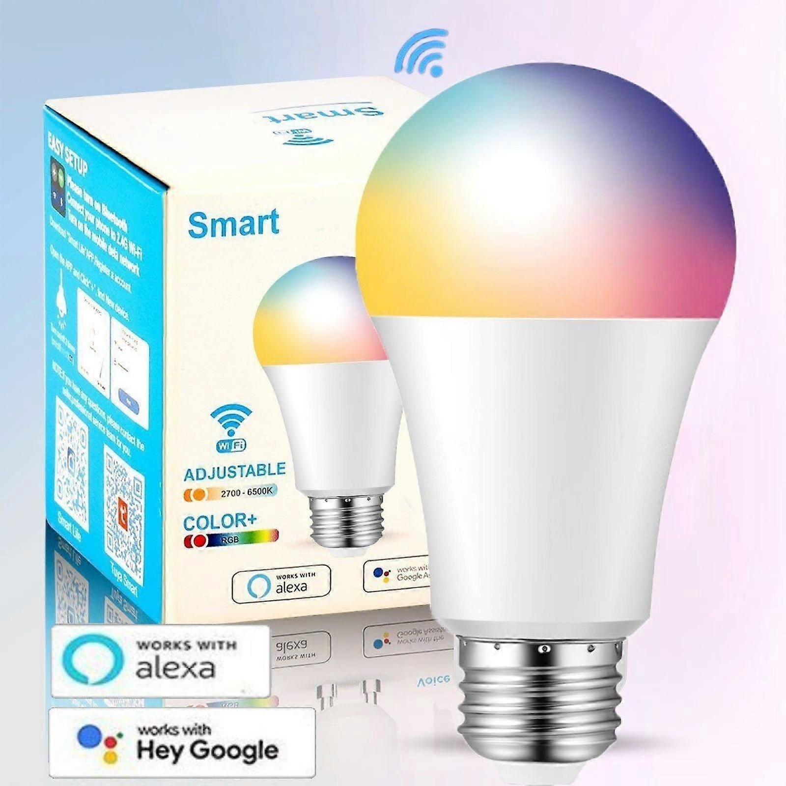 Smart lamp energy saving multi-colored dimmable WiFi light bulb