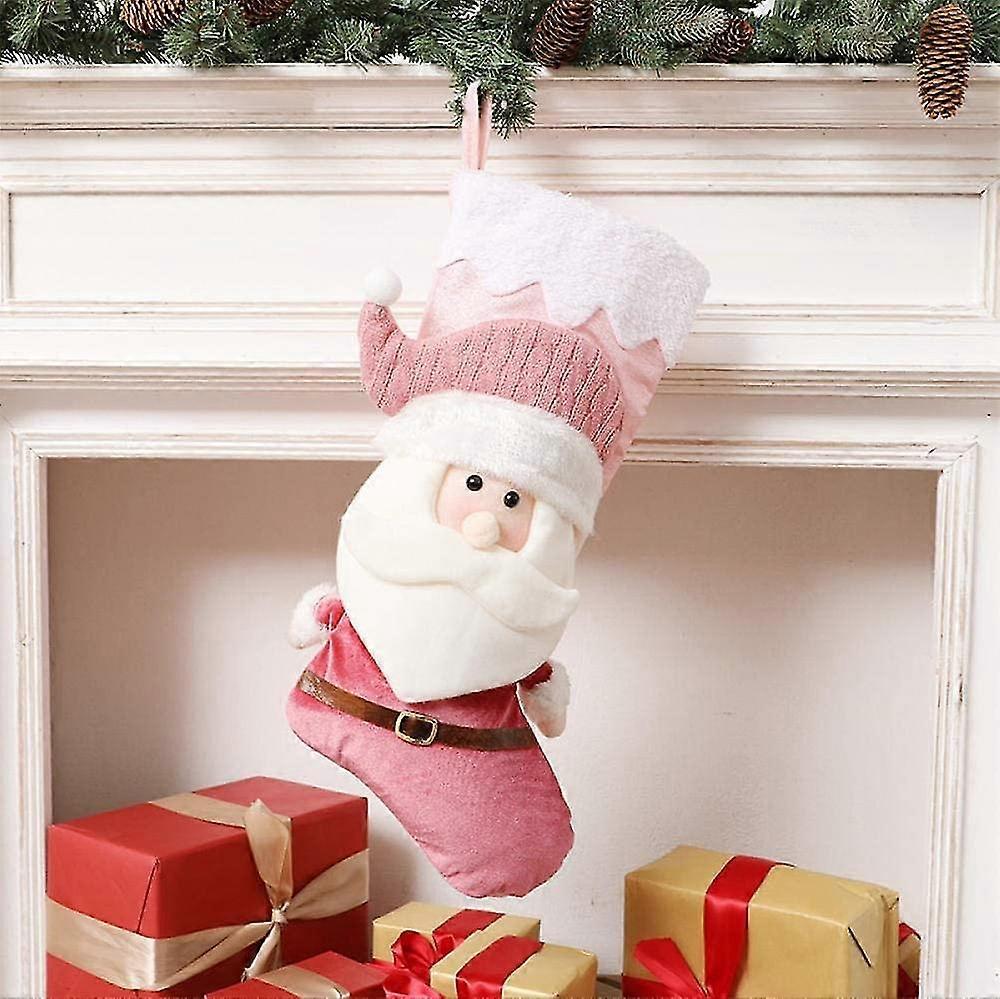 2pcs large christmas stocking , gift bag (santa claus)