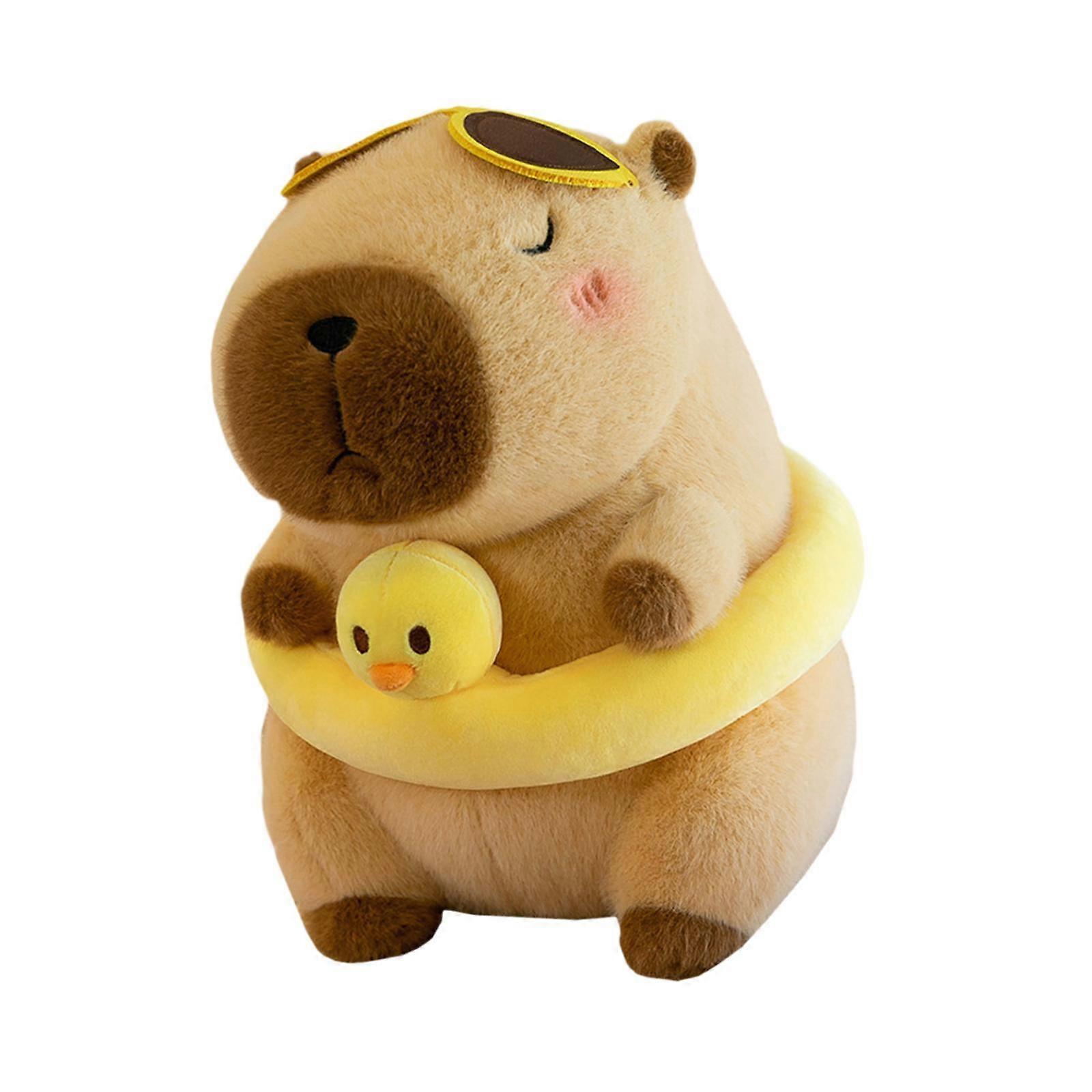 Soft Plush Capybara Toy Simulation Car Decorative Soft Stuffed Toy for Girls Brown 23cm
