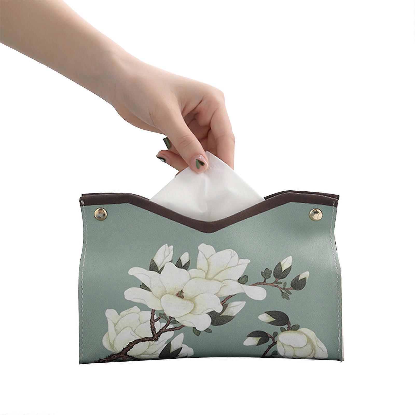 Modern Chinese Design Floral Tissue Box Holder