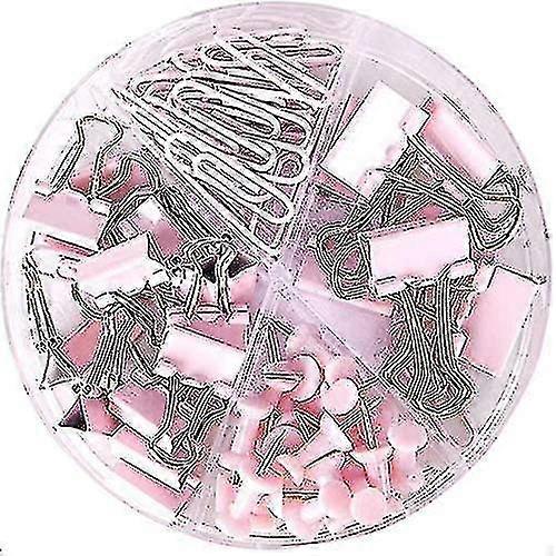 Paper Clips And Binder Clips Push Pins Set And Holder, Non-skid Map Tacks Thumbtacks Clips Kits With Container For Office School