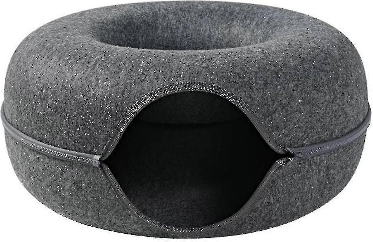 Felt Tunnel Cat Nest, Removable Cat Nest, Round Donut Felt Pet Nest, Semi-closed Washable Cat Tunnel Nest gift for pet