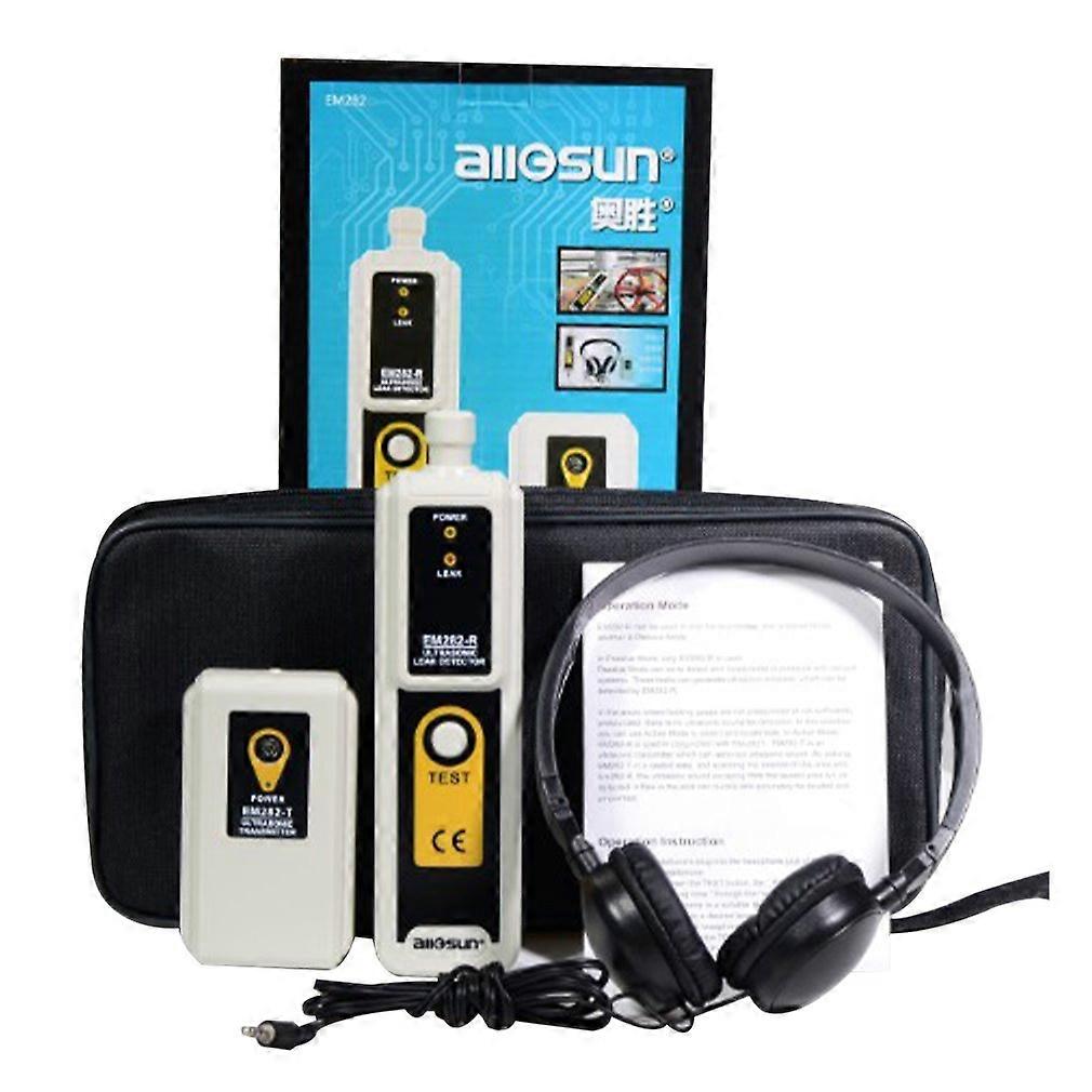 Allsun EM282 Ultrasonic Leak Detector 40KHz Transmitter Reliable Detection Gas Liquid Leakage Monitor LED Indicator