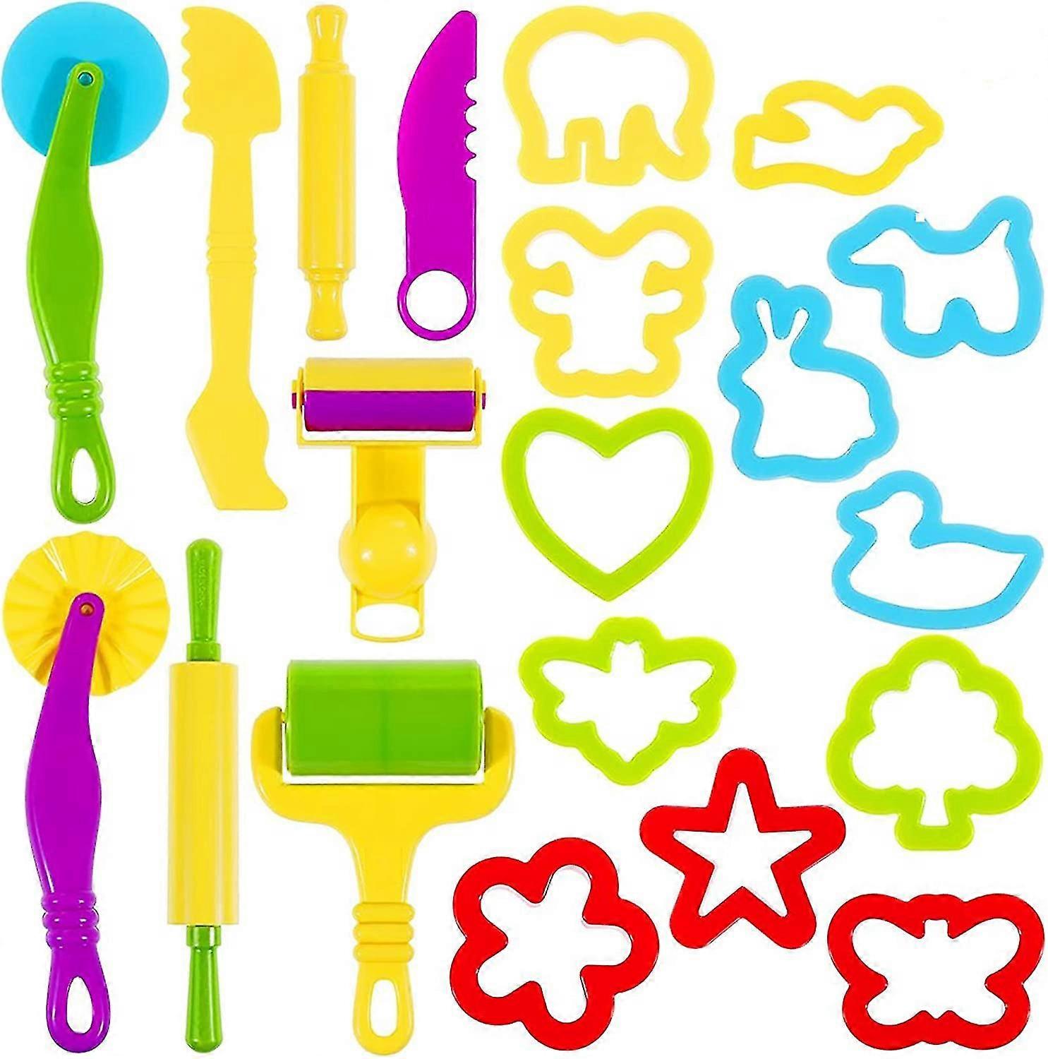 20 Pcs Dough Plasticine Tools For Children Multicoloured