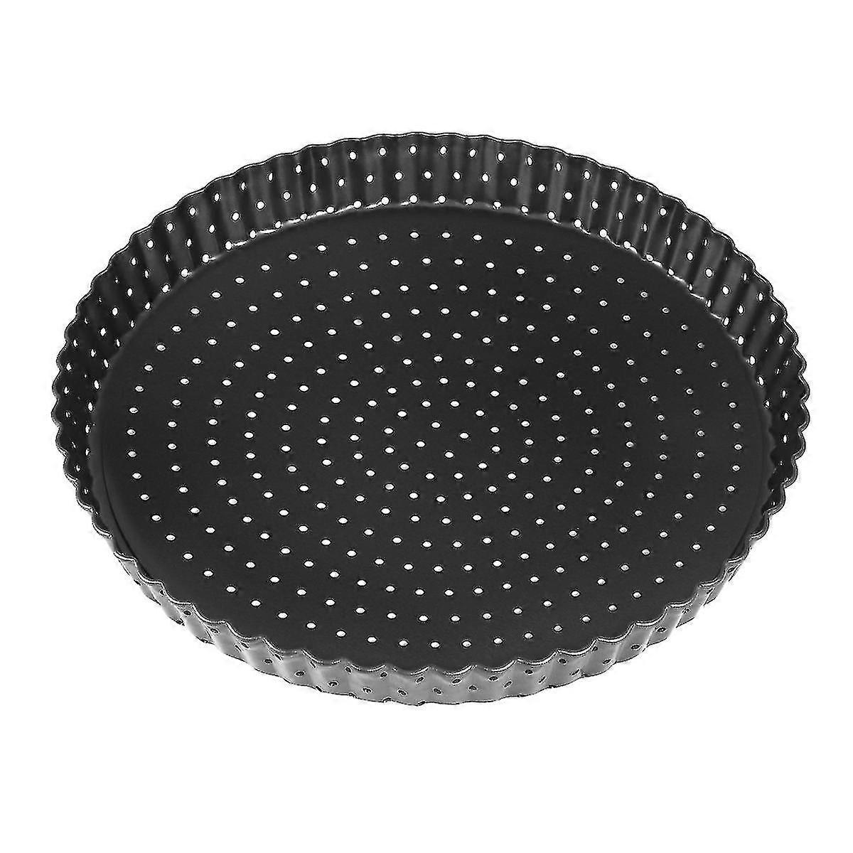 Non-stick Pizza Pan With Holes - Round Baking Tart Mould Removable Bottom Pie Tray (Large, 9inch)