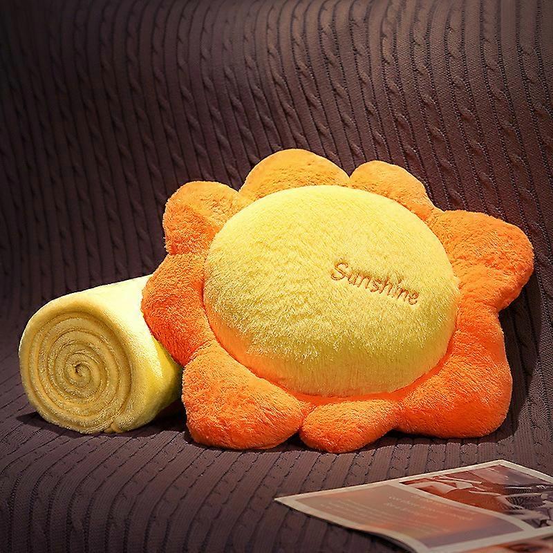 Two-in-one pillow and blanket dual-purpose blanket, 45cm moon and sun heart-shaped pillow, office nap pillow, car cushion, small pillow