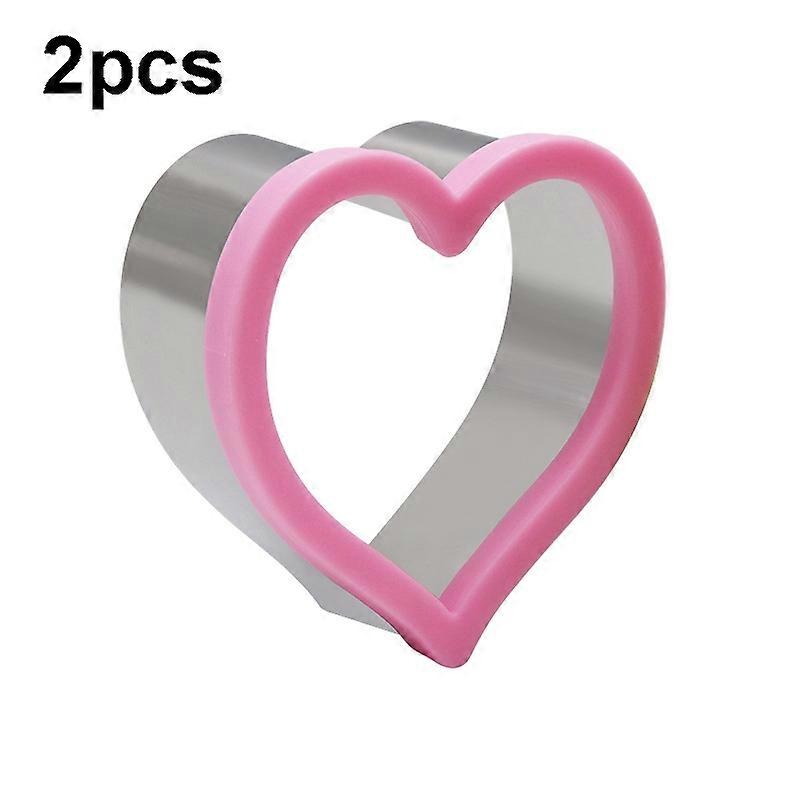 2 PCS Stainless Steel Bread Cutting Model, Size: Large Love