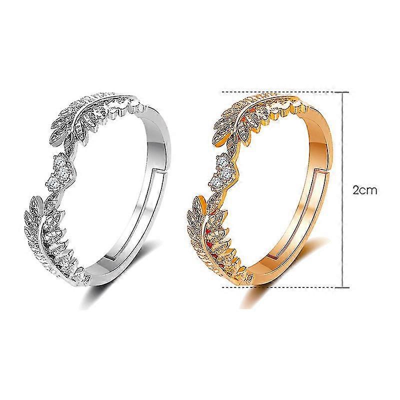 Fresh Sweet Leaf Adjustable Ring Female Light Luxury Olive Branch Finger Ring