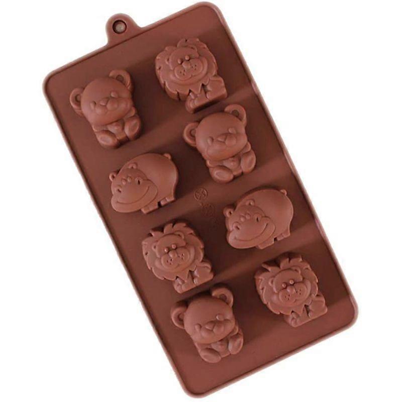 Silicone Baking Molds Set of 2 - Animal Figures Non-stick Non-toxic for Chocolate Candy Cake Pudding Jelly Waffle