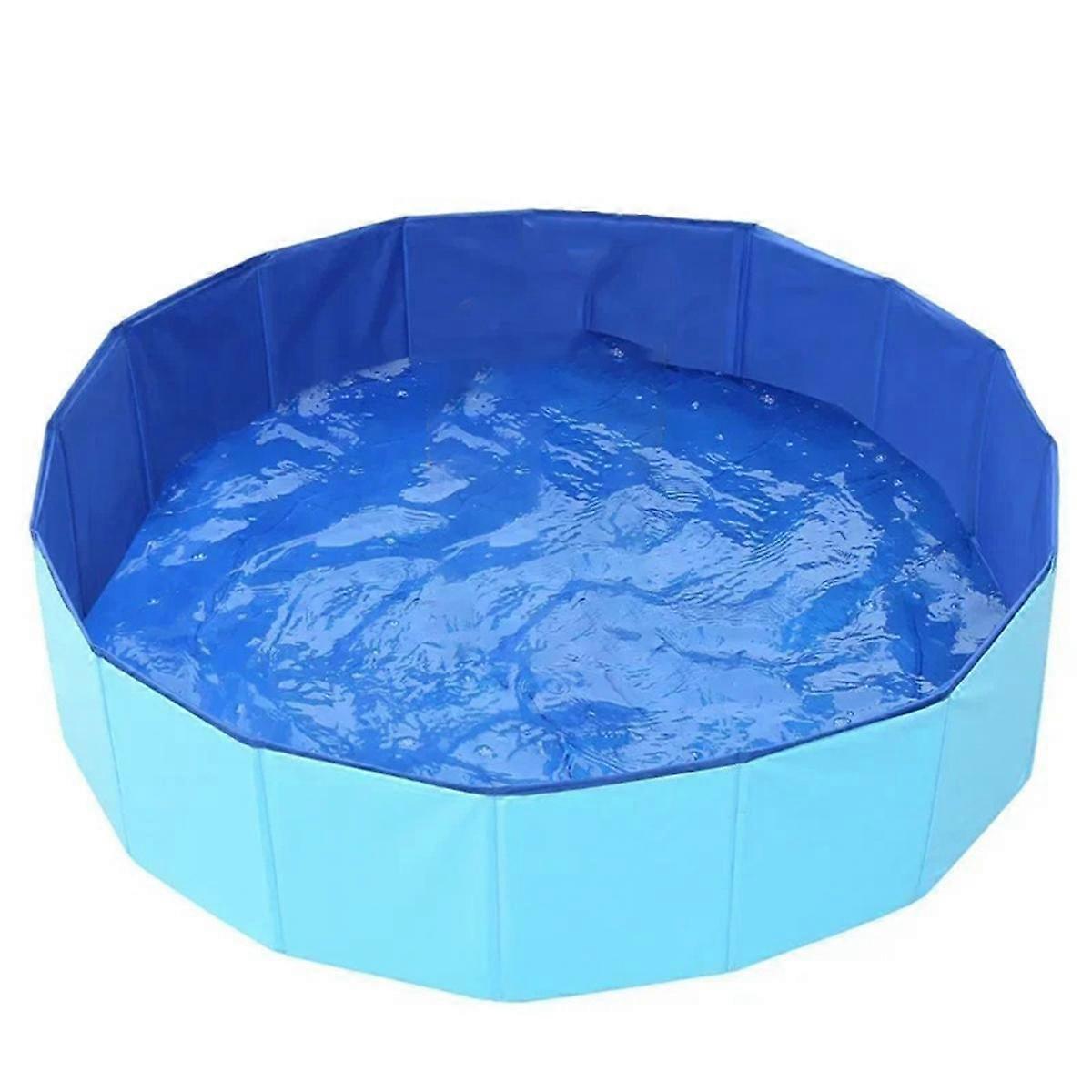Pet Bathtubs, Mobile Folding Pools for Large and Small Dogs, and Pool Cleaning Supplies Blue
