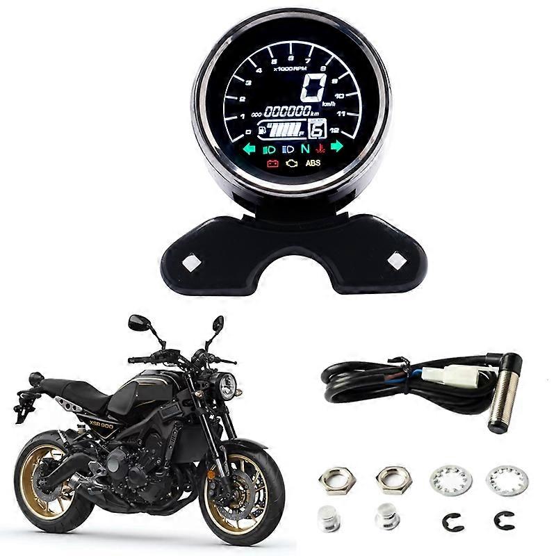 Universal Motorcycle Digital Meter Assembly Speedometer Odometer Full LCD Meter Multi-Functional Gauges Instrument