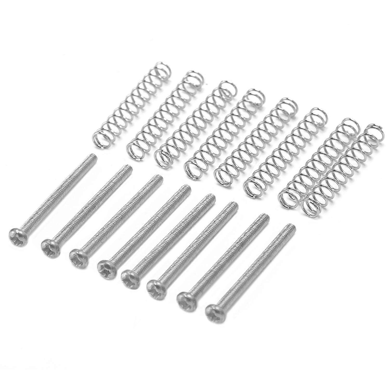 8 Pcs M2.5x32MM Electric Guitar Humbucker Pickups Adjust Height Screw and - Pitch 0.4mm - Silver