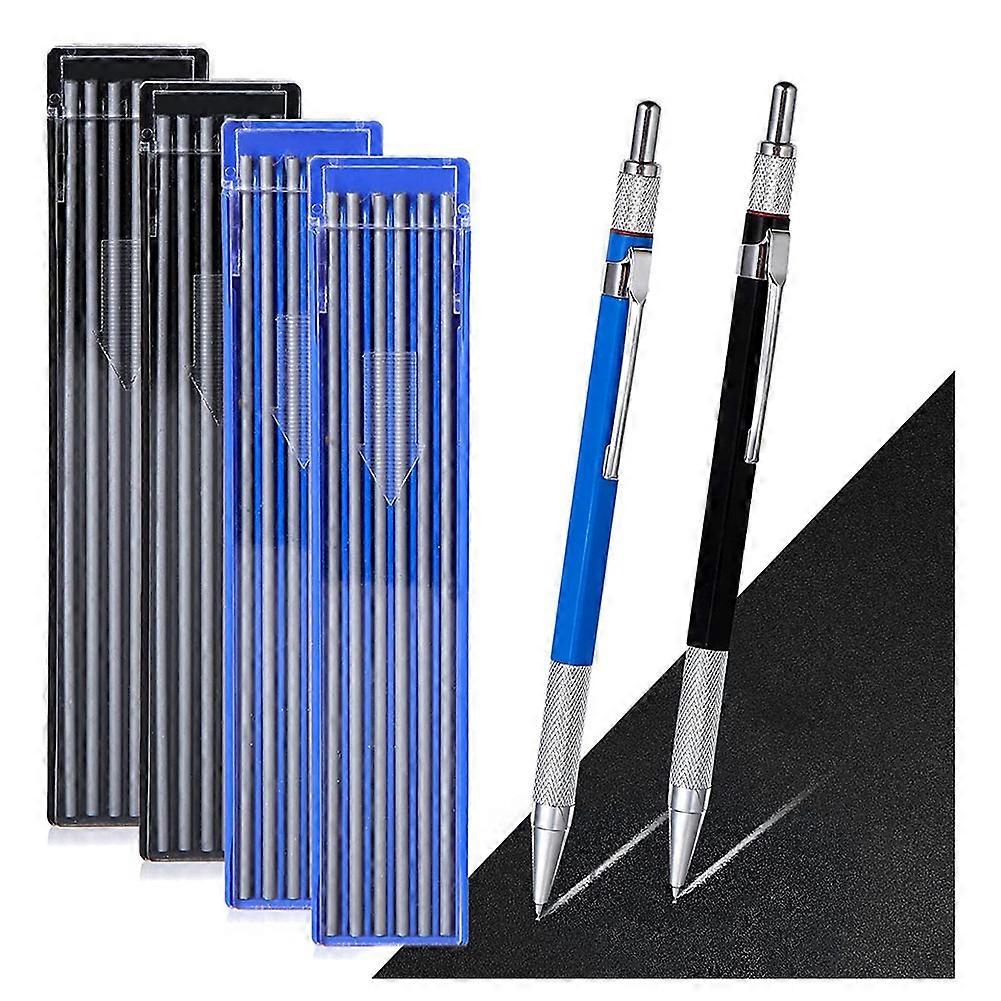 2Pcs Mechanical Carpenter Pencils Set with Built-In Sharpener for Steel,Pipe Welder,Construction Wo