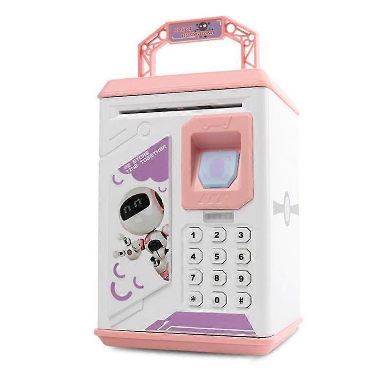 Piggy Bank Electronic Fingerprint Sensor ATM Password Money Cash Coins Saving Safe Auto Scroll Music Story Gift For Kids