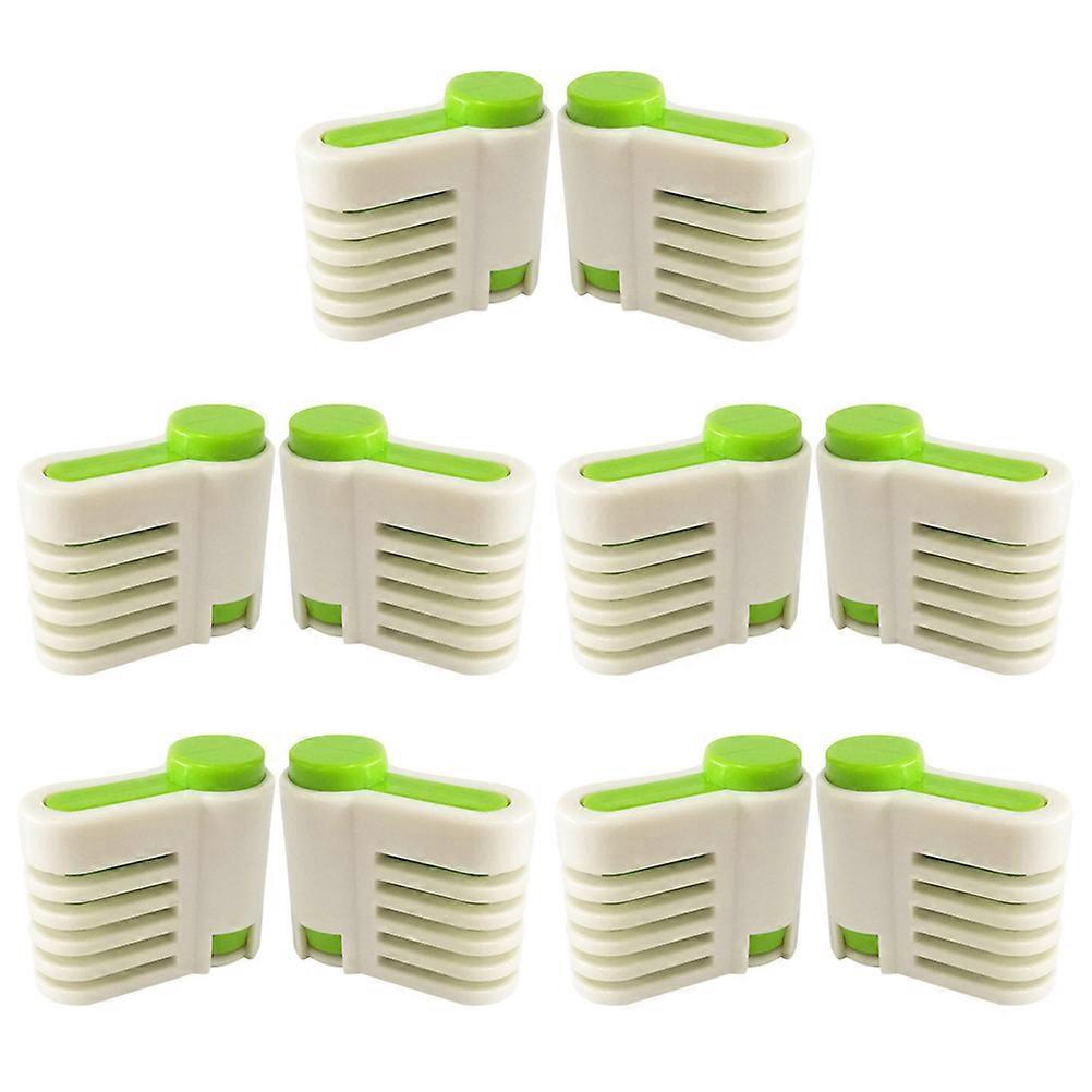 5 Pairs DIY Cake Slicer Adjustable 5 Layers Slicer Cutting Fixator Guide Tool Stratification Cake Cutter Bread Slice Leveler (Green)