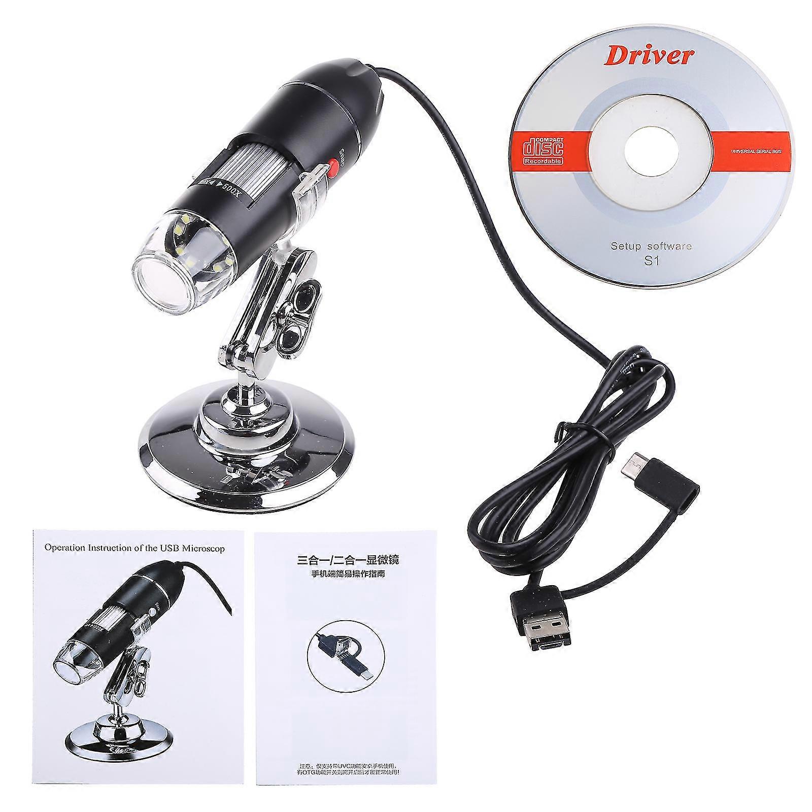 Digital Usb Microscope 500x Magnifier Protable Endoscope Microscope With Stand