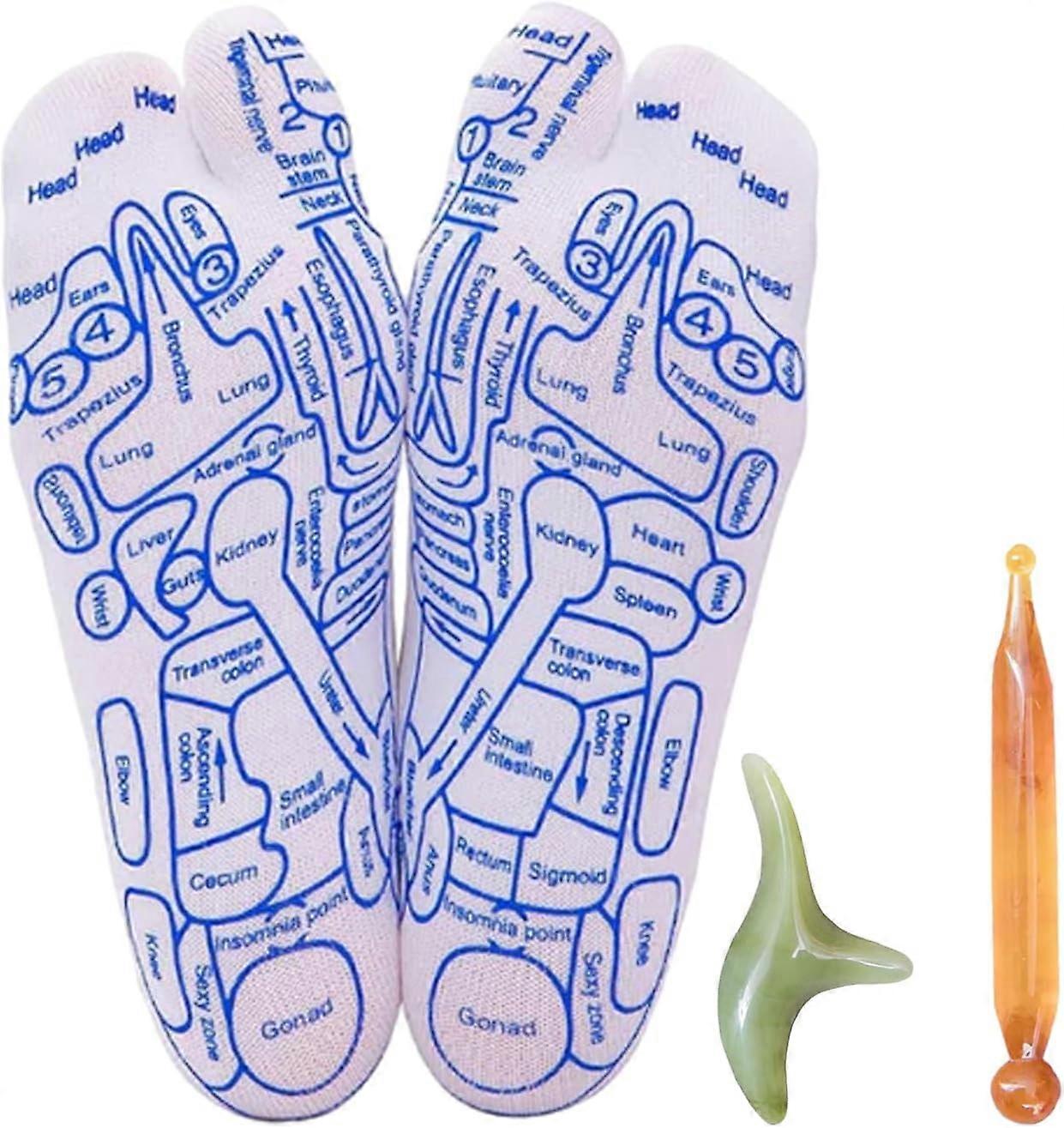 الجوارب المنعكسة مع قلم العلاج بالابر ، الجوارب التدليك ، الجوارب نقطة الضغط لتدليك القدمين ريفلكسولوجي -GSL