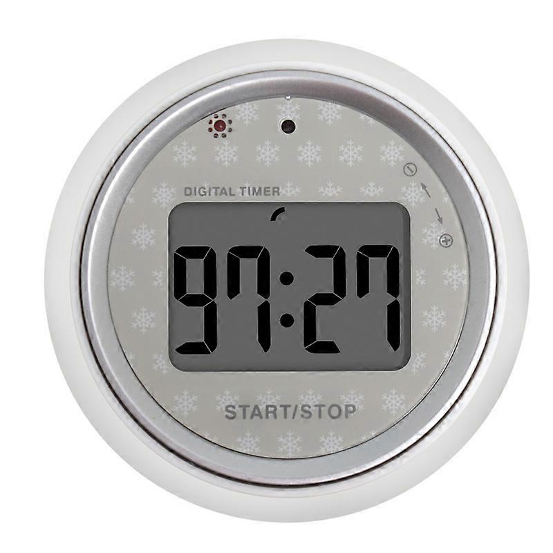LCD screen electronic timer kitchen countdown reminder student digital knob timer White