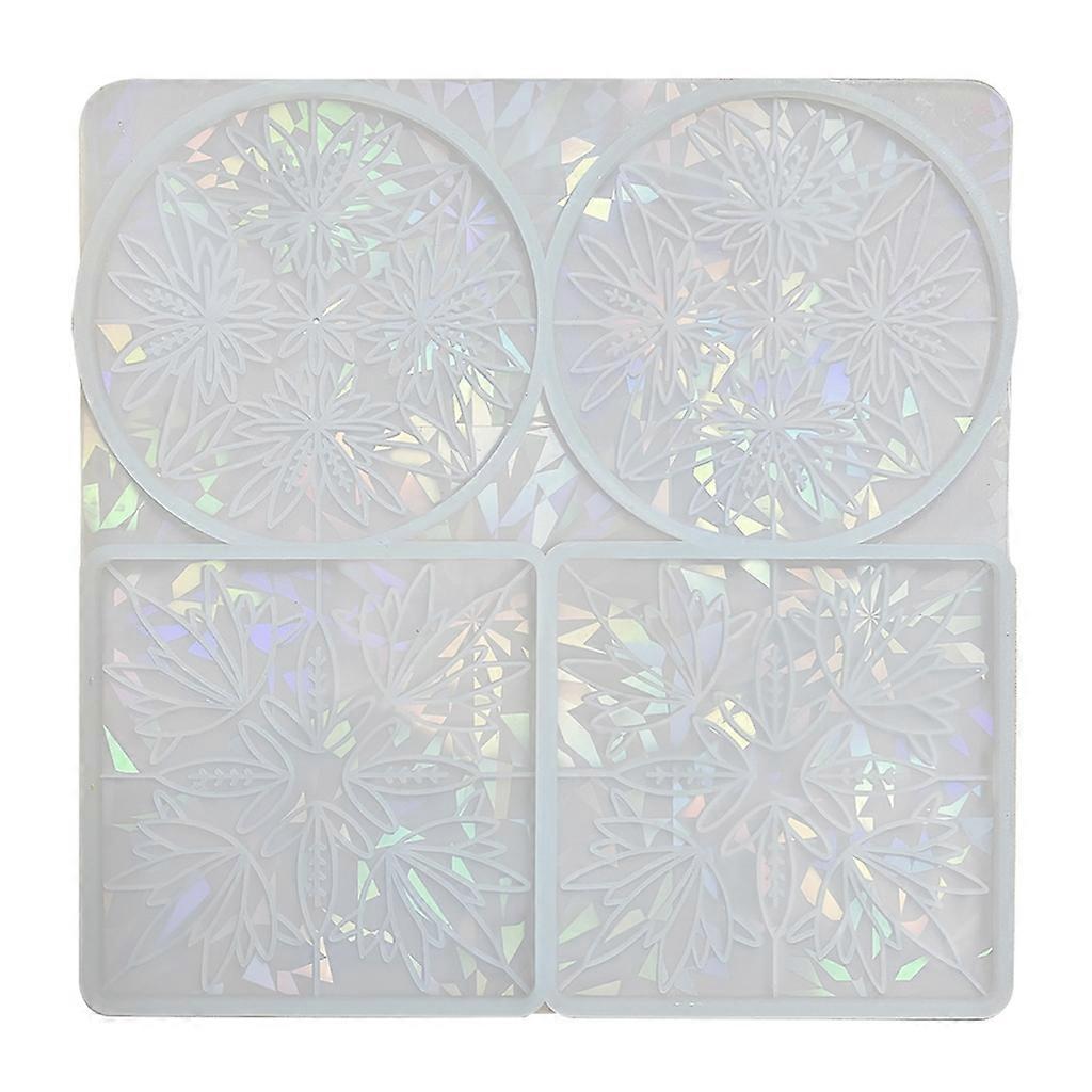 Flower Pattern Resin Mold Holographic Coaster Silicone Mold Round Rectangle