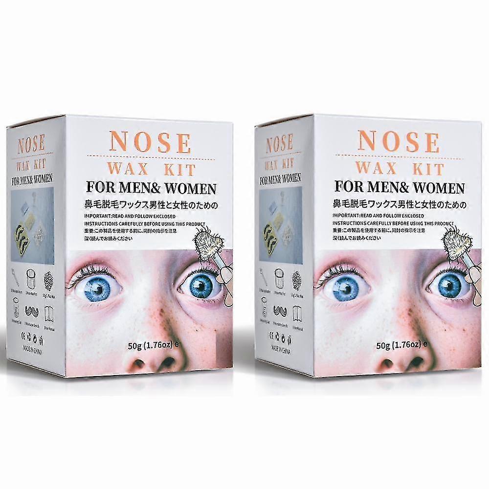 2pcs Unisex Nose Ear Hair Removal Wax Kit Nostril Painless & Easy Remove Nasal Waxing