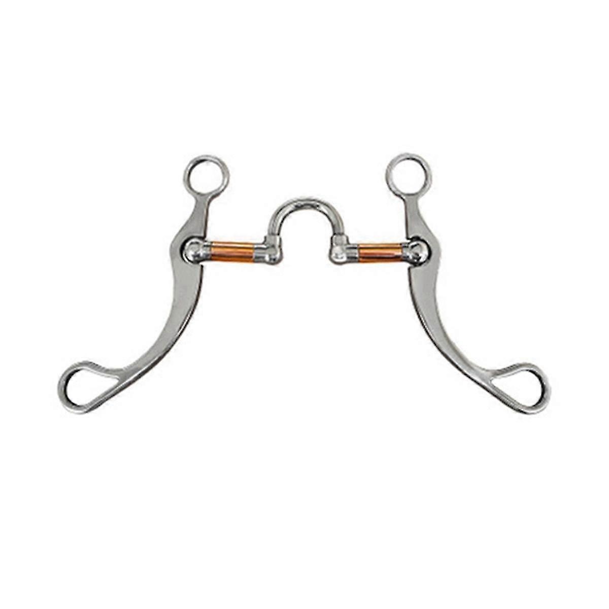 Stainless Steel Snaffle Bit Horse Bits Western Snaffle Bits for Mouth Training Bit with Copper Port