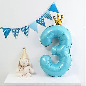 Giant 40 Inch Blue 23rd Birthday Balloons With Crowns - Perfect Party Decor For Anniversary & Wedding Celebrations