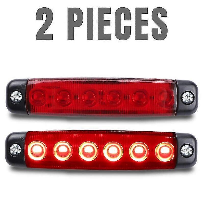 2/4 pcs 6 leds Truck Trailer Side Marker Indicators light RV Car Signal Brake Rear Warning Tail Light LED 12V 24V Warning Lamp