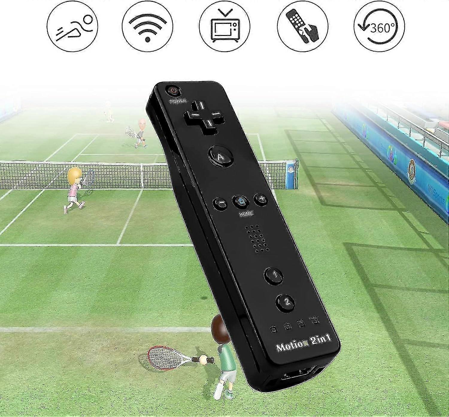 Wiiリモコンモーションプラスコントローラー-モーションプラス付き1ピース内蔵リンカーコントローラー(ブラック)