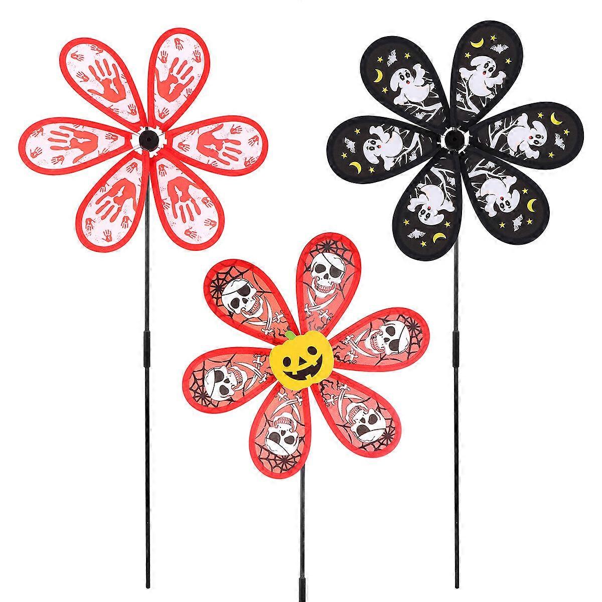 3pcs Halloween Windmill Bloody Hand Pumpkin Pattern Windmill (Random Style)
