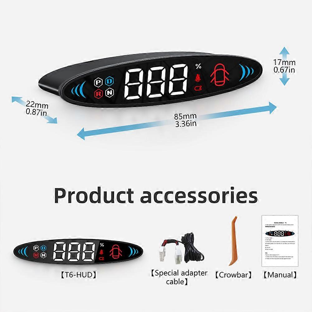 Til Tesla Model 3/Y 2019-2023 HUD Mini Hidden Head Up Display Embedded Design LCD Display HD Speedometer Nem installation