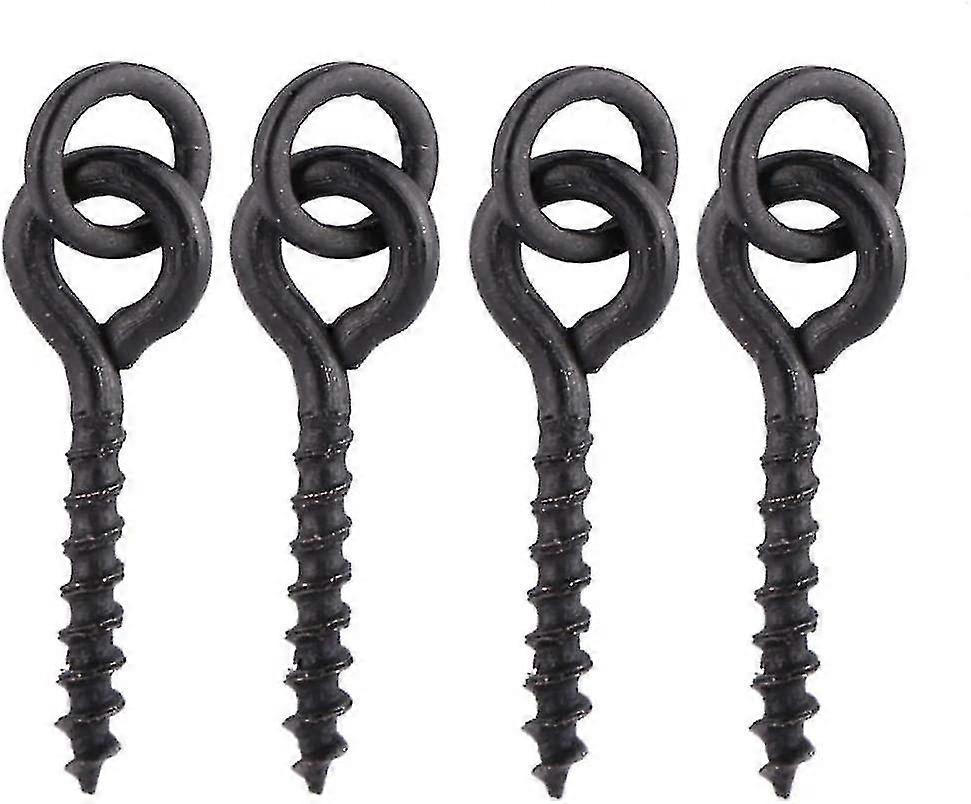 30 X Fishing Carp Boilie Bait Screw With Round Link Loop Swivels Carp Fishing Terminal Rig Tackle