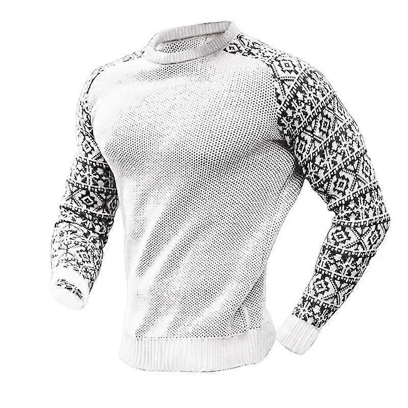 Herren Colorblock Rundhalsausschnitt Raglan Langarm Sweatshirt Pullover Strick Freizeit Pullover Tops