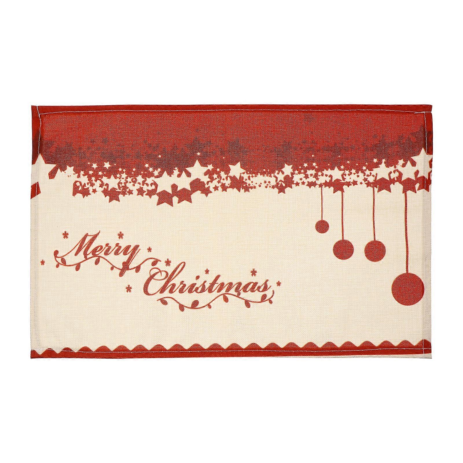 1 Pc Christmas Table Mat Practical Linen Placemat Decorative Dining Table Mat