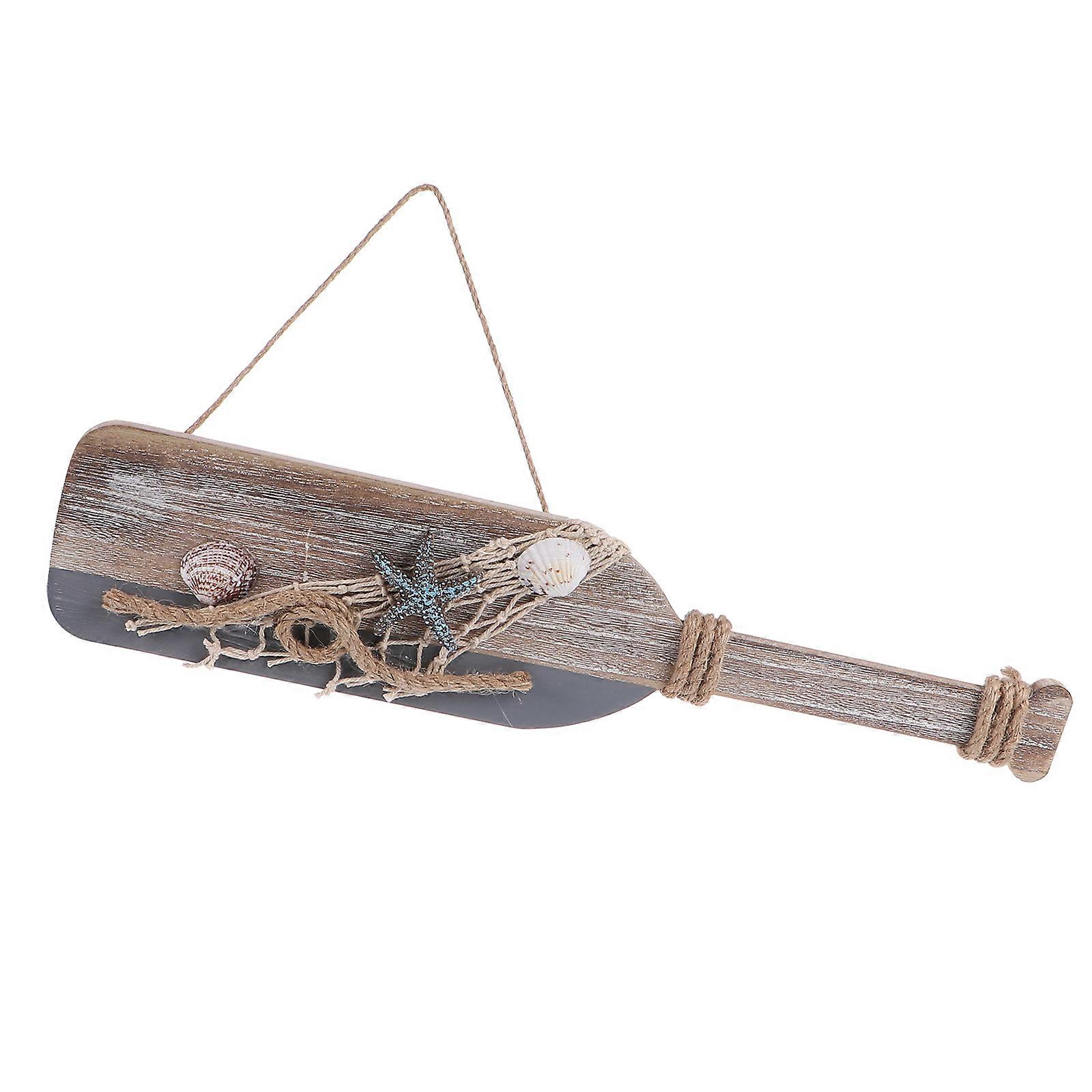 Wooden Paddle Pendant Mediterranean Style Hanging Decor Decor