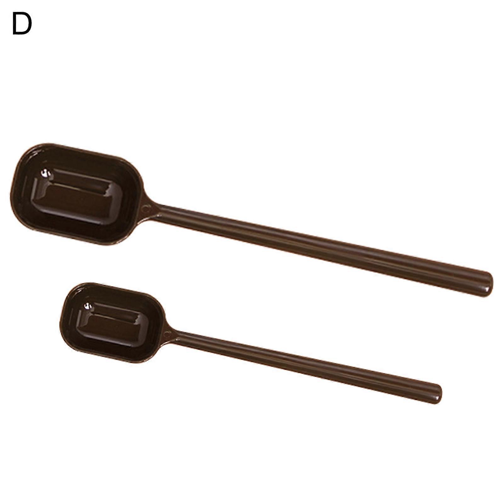 2Pcs/Set Measuring Spoons Solid Color Non-slip Plastic Ergonomic Handle Coffee Scoops for Kitchen