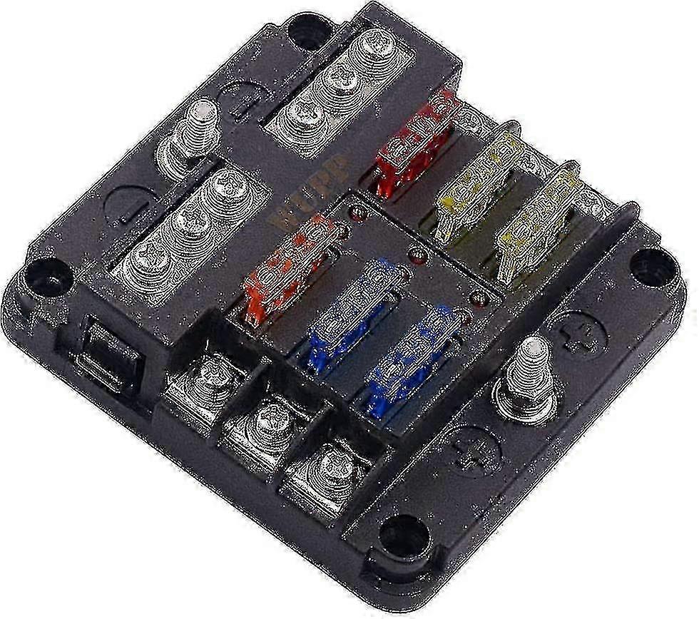 12 Volt Fuse Block, Waterproof Boat Fuse Panel With Led Warning Indicator Damp-proof Cover