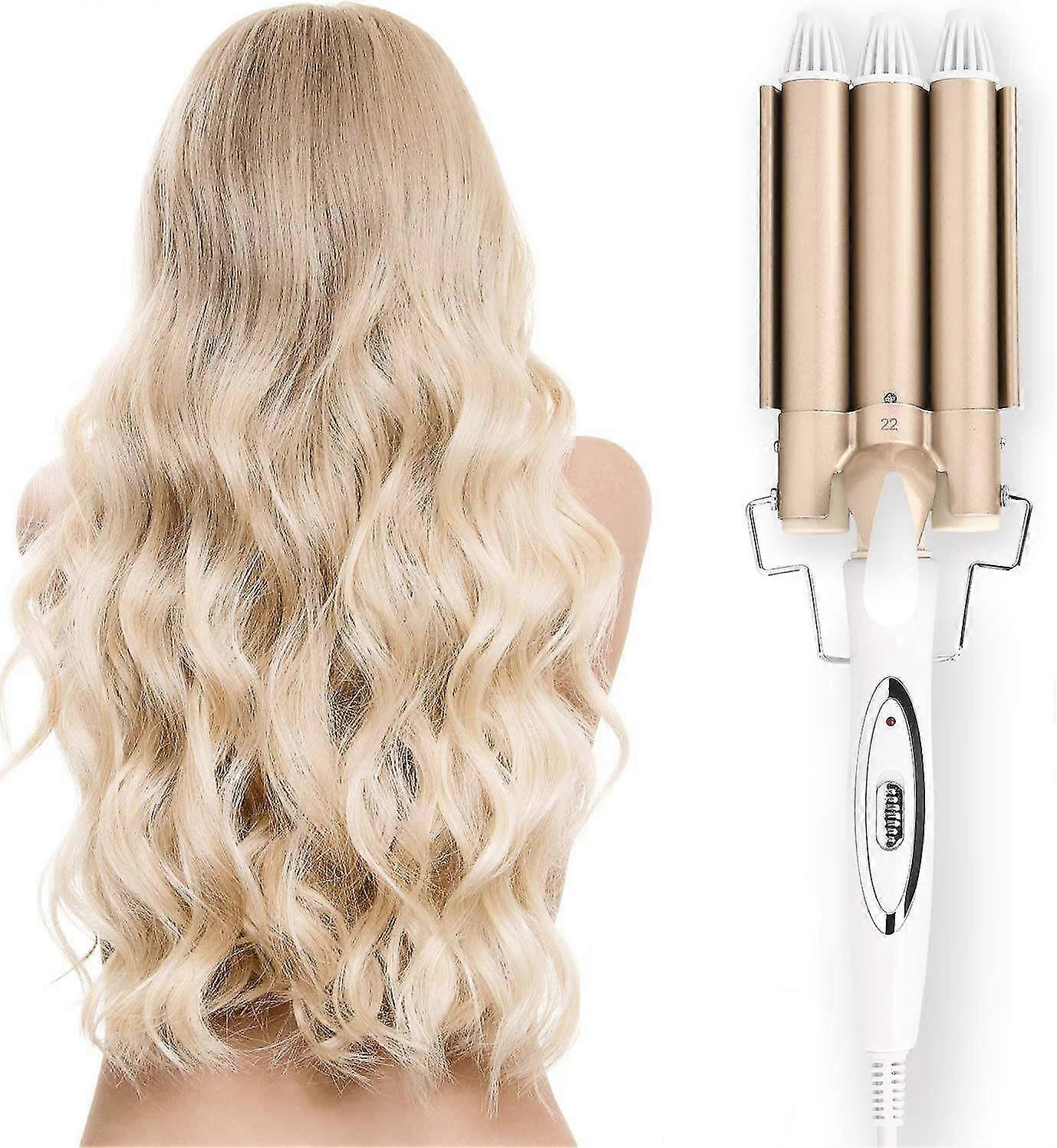 3 Barrel Curling Wand Hair Curler do krótkich lub długich włosów z 2 regulacją temperatury 22mm