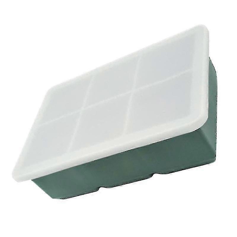 Dark Green Ice Cube Tray 1 Piece Silicone 8 Compartment Ice Box Mould Ice Making Mould With Lid