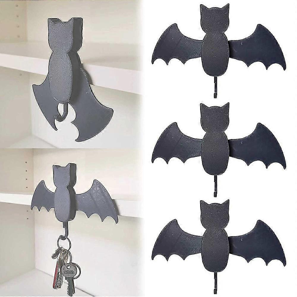 Porte-clé personnalisé Bat Key Hanger Wall Sculpture Auto-adhésif Sticky Key Hook pour Entrée Couloir Cuisine Bureau Decora