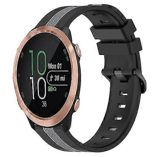 For Garmin Forerunner 645 Music 20mm Vertical Two-color Silicone Watch Band TACM
