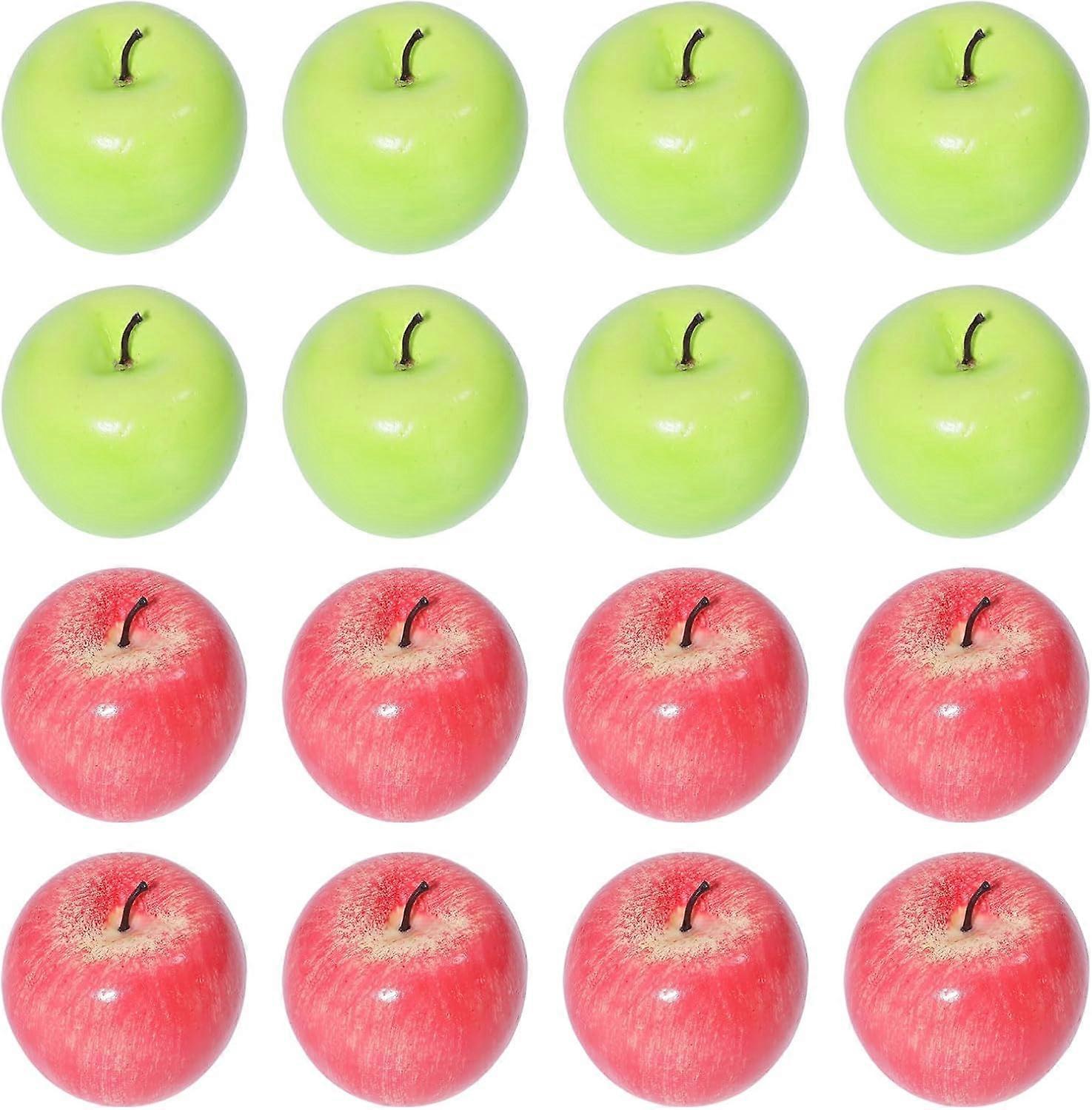 16Pcs 2 Colors Artificial Fruit Simulation Foam Apples Realistic Fruit Artificial Apples for Home Kitchen Photography Party Decoration