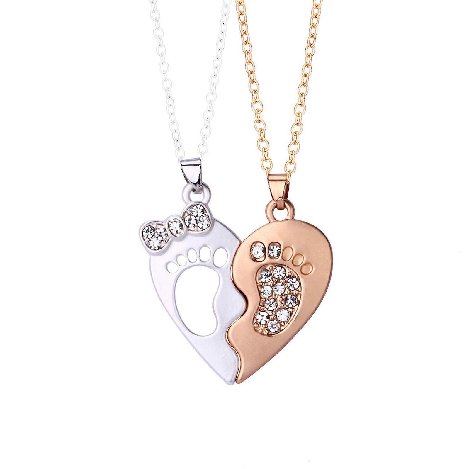 Deux âmes Un cœur Pendentif Chaîne Collier Empreinte Matching Magnet Pierre